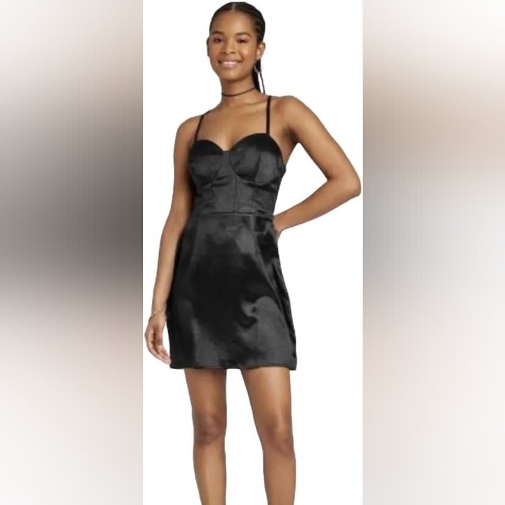 Wild Fable Black Sheath Mini Dress Spaghetti Strap